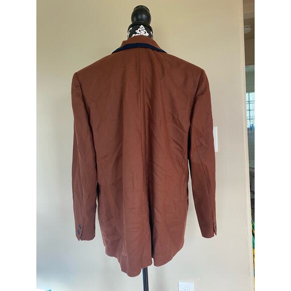 Vintage 90s Pendleton Wool Blazer Jacket Womens Sz 20W Single Button Brown Navy - Picture 2 of 5